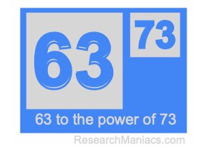 63 to the power of 73