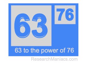 63 to the power of 76