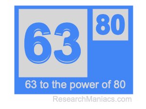 63 to the power of 80