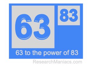 63 to the power of 83