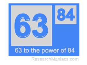 63 to the power of 84