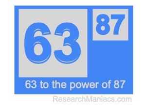 63 to the power of 87