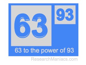 63 to the power of 93