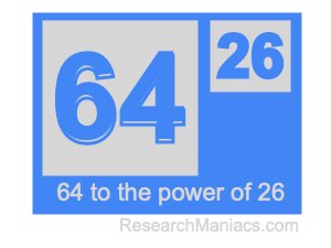 64 to the power of 26