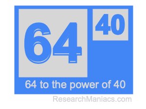 64 to the power of 40