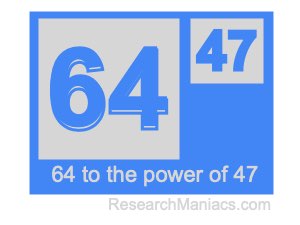 64 to the power of 47