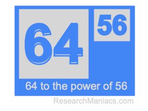 64 to the power of 56