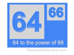 64 to the power of 66