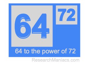 64 to the power of 72