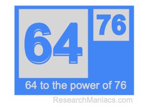 64 to the power of 76