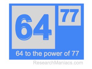 64 to the power of 77