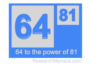 64 to the power of 81