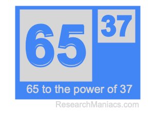 65 to the power of 37