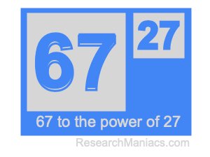 67 to the power of 27