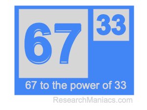 67 to the power of 33