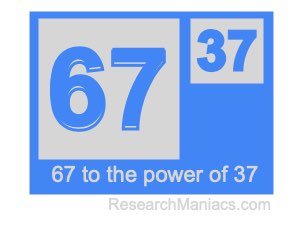 67 to the power of 37