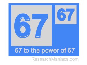 67 to the power of 67