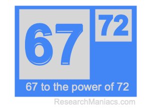 67 to the power of 72