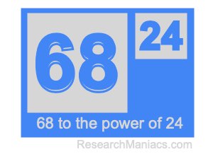 68 to the power of 24