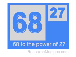 68 to the power of 27
