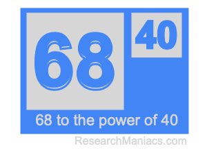 68 to the power of 40