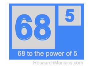 68 to the power of 5