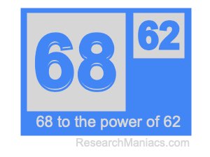 68 to the power of 62