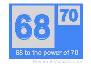 68 to the power of 70