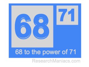 68 to the power of 71
