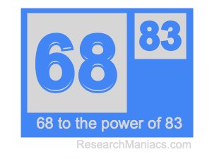 68 to the power of 83