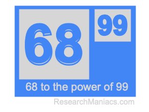 68 to the power of 99