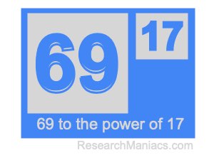 69 to the power of 17