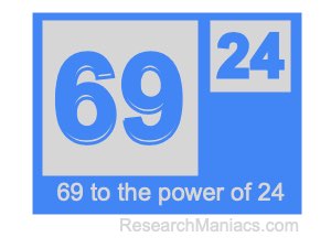 69 to the power of 24