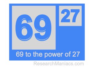 69 to the power of 27