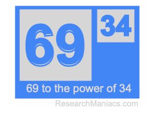 69 to the power of 34