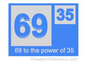 69 to the power of 35