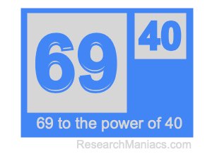 69 to the power of 40
