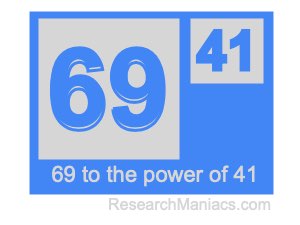 69 to the power of 41