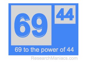 69 to the power of 44