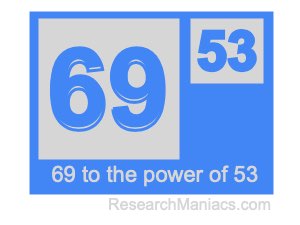 69 to the power of 53