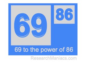 69 to the power of 86