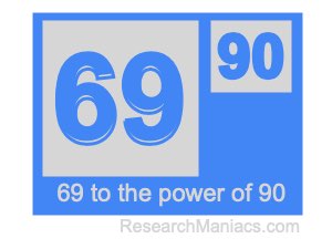 69 to the power of 90