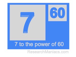 7 to the power of 60