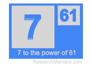 7 to the power of 61