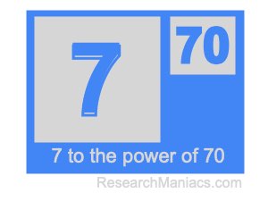 7 to the power of 70