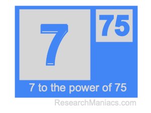 7 to the power of 75