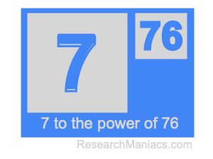 7 to the power of 76