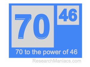 70 to the power of 46