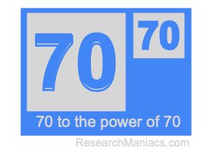 70 to the power of 70