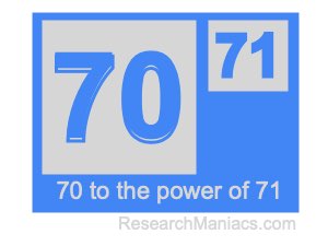 70 to the power of 71